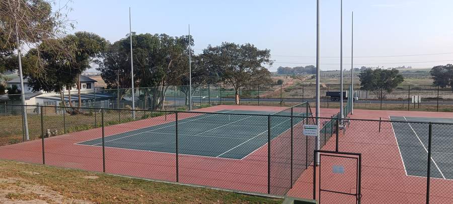 Completed asphalt tennis courts