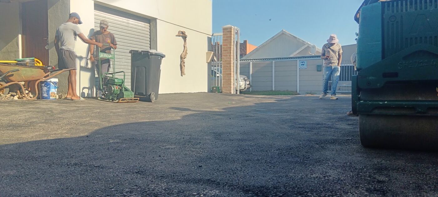 Completed tar driveway with clean site