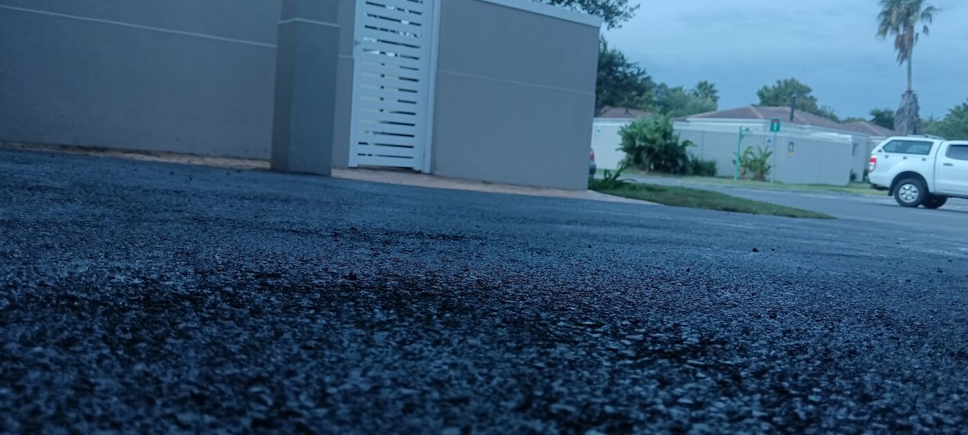 Close-up of freshly compacted asphalt texture